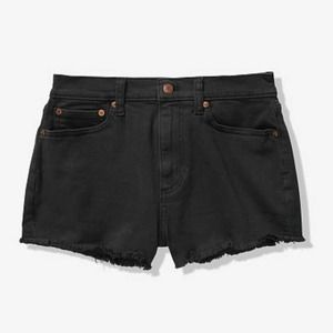 Victoria's Secret Pink High Waist Denim Short Pure Black NWT SZ 27